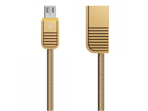Micro USB adatkábel, töltőkábel, arany, 2.1A 1m, Remax RC-088m