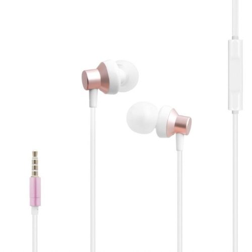 Stereo headset fülhallgató jack (3.5mm) pink/fehér, Remax RM-512