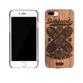   iPhone 7 Plus / 8 Plus hátlaptok, telefon tok, prémium, gördeszka mintás, fa, barna, Remax RM-1639 Skateboard