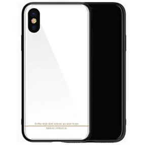   iPhone X / XS hátlaptok, telefon tok, fényes, fehér, Remax RM-1653