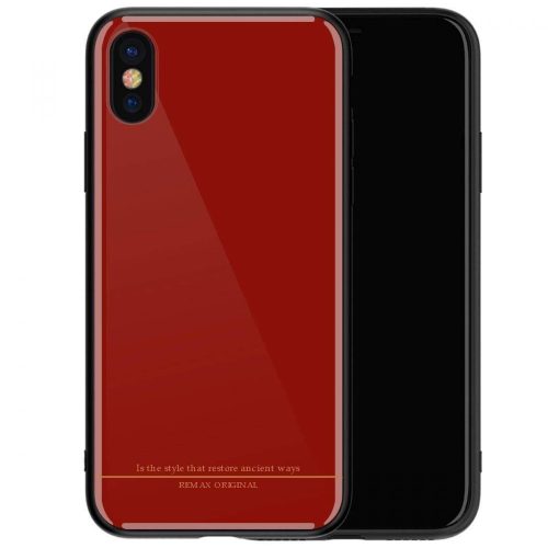 Telefon tok, iPhone 7 Plus / 8 Plus hátlaptok, fényes, piros, Remax RM-1653