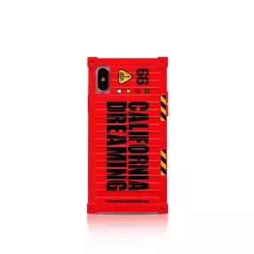   iPhone X / XS szilikon tok, hátlaptok, telefon tok, konténer mintás, piros, Remax RM-1657