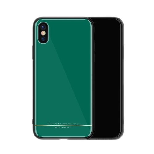 Telefon tok, iPhone X / XS hátlaptok, zöld, Remax RM-1653