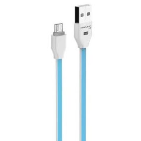 Micro USB adatkábel, töltőkábel, kék, 1m, Konfulon S27