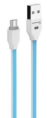 Micro USB adatkábel, töltőkábel, kék, 1m, Konfulon S27