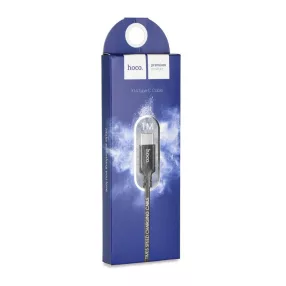   USB-C (Type-C) adatkábel, töltőkábel, USB-USB-C, fekete, 3A 1m, Hoco X14