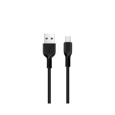 Micro USB adatkábel, töltőkábel, fekete, 2.4A 3m, Hoco X20