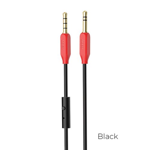 Hoco UPA12 jack-jack (3,5 mm) audio kábel mikrofonnal fekete 1m