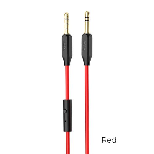 Jack-jack (3,5 mm) audio kábel, mikrofonnal, piros, 1M, Hoco UPA12