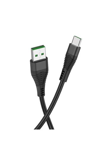 USB-C (Type-C) adatkábel, töltőkábel, USB-USB-C, gyorstöltő, fekete, 5A 1m, Hoco U53