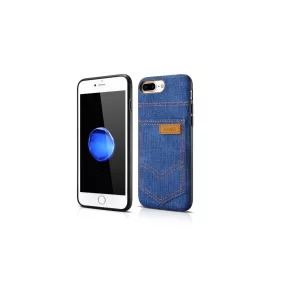   iPhone 7 Plus / 8 Plus hátlaptok, telefon tok, farmer mintás, kék,