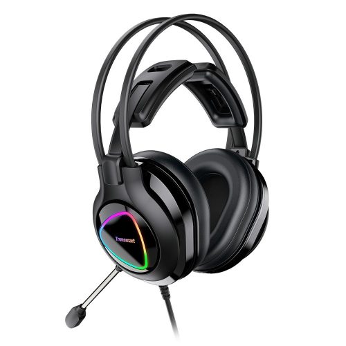 Tronsmart Glary Alpha gamer fejhallgató, 3.5mm jack, fekete, RGB fénnyel
