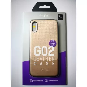   iPhone X / XS hátlaptok, telefon tok, karbon mintás, arany, Dotfes G02MS