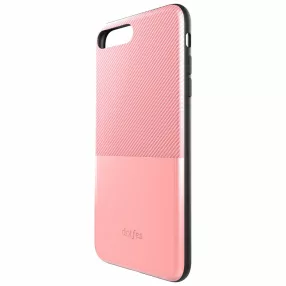   iPhone 6 / 6S hátlaptok, telefon tok, karbon mintás, bankkártya tartós, beépített fémlappal, rose gold, Dotfes G02