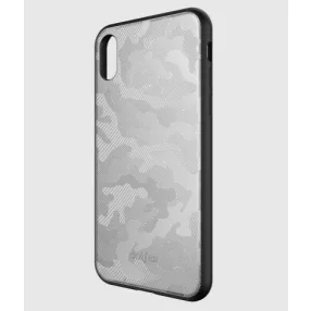  iPhone X / XS hátlaptok, telefon tok, terep mintás, ezüst, Dotfes G07