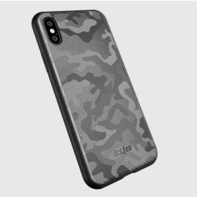   iPhone XS Max hátlaptok, telefon tok, terep mintás, szürke, Dotfes G07