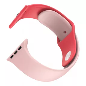   Dotfes S03 okosóra szilikon szíj, pink + piros (S/M méret), Apple Watch 4/5/6/7/SE 38/40/41mm