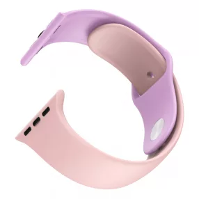   Dotfes S03 okosóra szilikon szíj, pink + lila (S/M méret), Apple Watch 4/5/6/7/SE 38/40/41mm