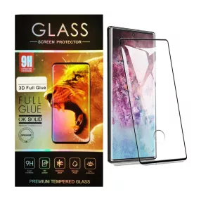   Samsung Galaxy Note 10 üvegfólia, tempered glass, előlapi, 3D, edzett, hajlított, ujjlenyomat olvasónál kivágott, fekete kerettel