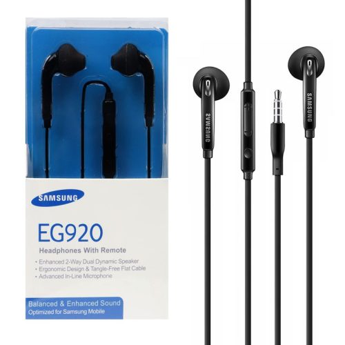 Samsung EO-EG920BB fekete gyári hangerőszabályzós stereo headset csomagolt