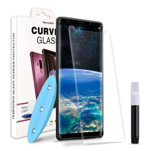 Huawei P20 Lite üvegfólia, tempered glass, előlapi, UV, edzett, hajlított