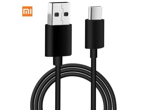 USB-C (Type-C) adatkábel, töltőkábel, USB-USB-C, gyári, fekete, 3A 1m, Xiaomi