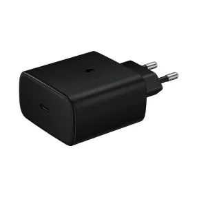   Hálózati töltőfej, adapter, Type-C port, gyorstöltő, Super Fastcharge, 45W, fekete, gyári, Samsung EP-TA845XBE