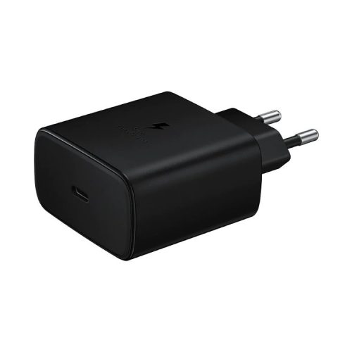 Hálózati töltőfej, adapter, Type-C port, gyorstöltő, Super Fastcharge, 45W, fekete, gyári, Samsung EP-TA845XBE