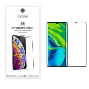   Xiaomi Mi Note 10 üvegfólia, tempered glass, előlapi, edzett, fekete kerettel, Letang