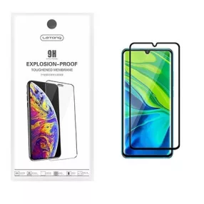   Xiaomi Mi Note 10 Pro üvegfólia, tempered glass, előlapi, edzett, fekete kerettel, Letang