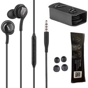   Samsung vezetékes fülhallgató, stereo headset, 3.5 mm jack csatlakozóval, fekete, hangerőszabályzós, gyári, AKG EO-IG955