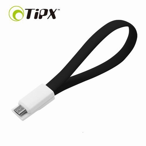 Micro USB adatkábel, töltőkábel, fekete, 0,22m, TiPX