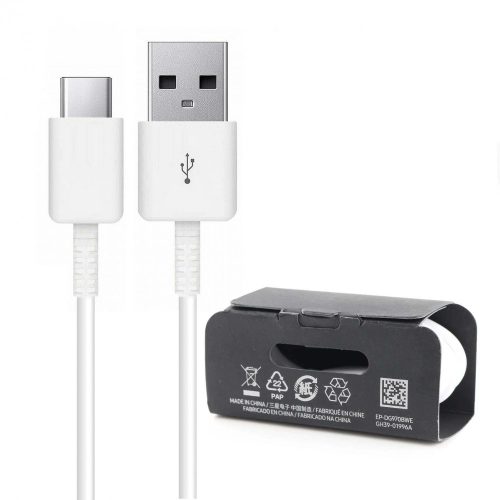 USB-C (Type-C) adatkábel, töltőkábel, USB-USB-C, gyorstöltő, fast charge, fehér, 2A 1m, gyári, Samsung EP-DG970BWE
