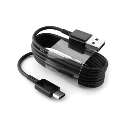 USB-C (Type-C) adatkábel, töltőkábel, USB-USB-C, gyorstöltő, fast charge, fekete, 2A 1m, gyári, Samsung EP-DG950CBE