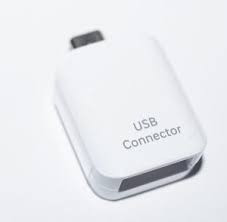 Adapter, átalakító, OTG, gyári, USB -> Micro usb, fehér, Samsung EE-UG930, GH96-09728A