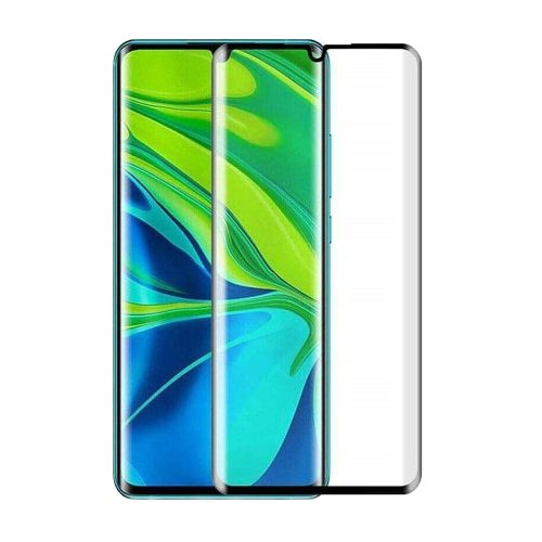 Xiaomi Mi Note 10 üvegfólia, tempered glass, előlapi, 3D, edzett, hajlított, fekete kerettel