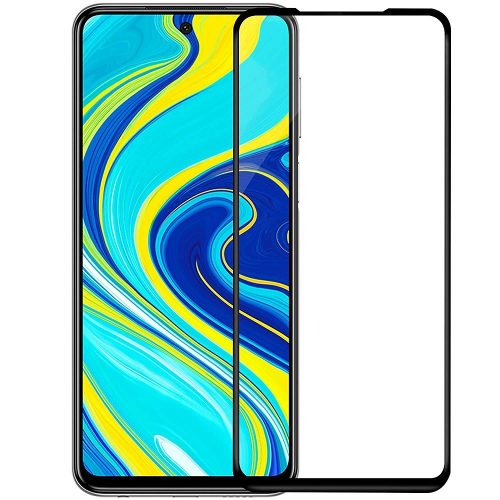 Xiaomi Redmi Note 9 Pro Max / Note 9 Pro üvegfólia, tempered glass, előlapi, 3D, edzett, hajlított, fekete kerettel