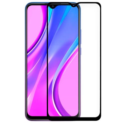 Xiaomi Redmi 9 üvegfólia, tempered glass, előlapi, 9D, edzett, hajlított, fekete kerettel