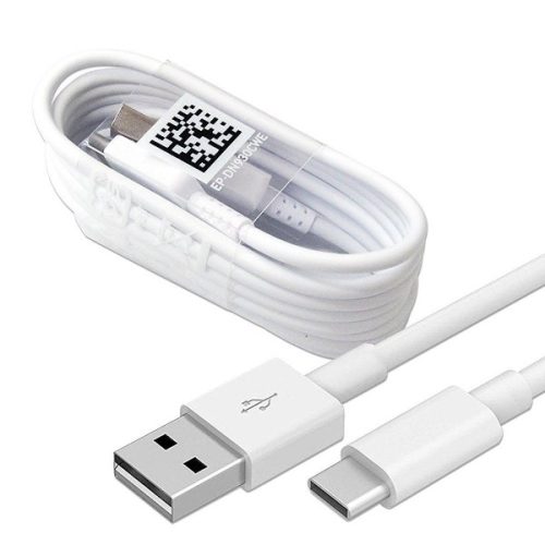 USB-C (Type-C) adatkábel, töltőkábel, USB-USB-C, gyorstöltő, fast charge, fehér, 2A 1.5m, gyári, Samsung EP-DW700CWE