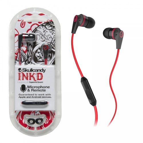 Skullcandy S2IKDY-010 fekete-piros sztereo headset fülhallgató 3,5mm jack csatlakozóval