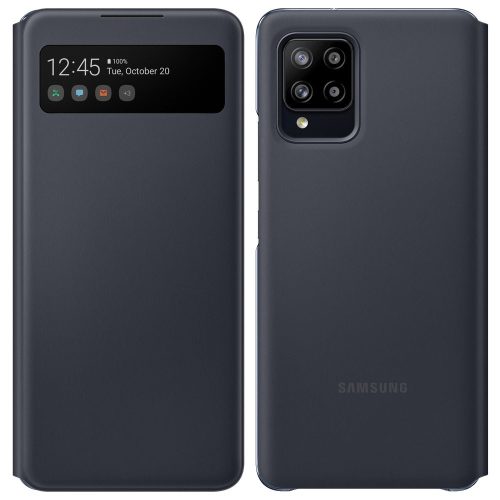Samsung Galaxy A42 5G okos könyvtok, fliptok, gyári, fekete, S-View
