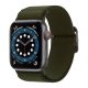 Apple Watch 4/5/6/7/8/9/SE/SE2 okosóra szíj, 42/44/45mm kompatibilis, szövet, zöld, prémium, Spigen