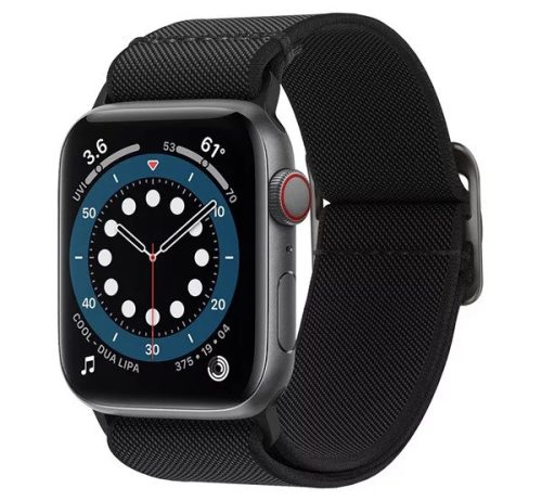 Apple Watch 4/5/6/7/8/9/SE/SE2 okosóra szíj, 38/40/41mm kompatibilis, szövet, fekete, prémium, Spigen