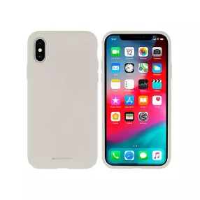   iPhone 14 szilikon tok, hátlaptok, telefon tok, velúr belsővel, matt, szürke, Mercury Silicone