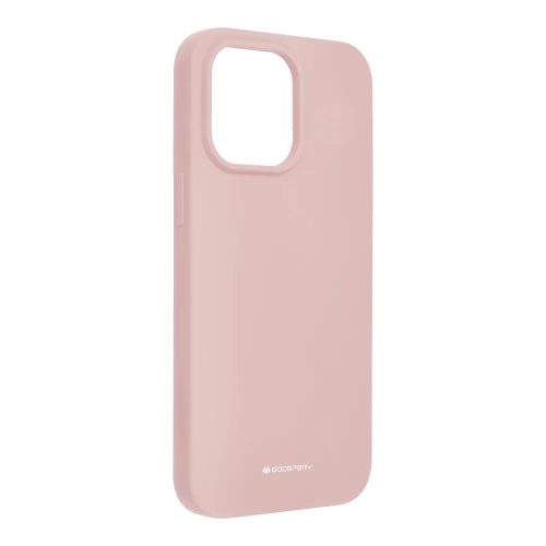 iPhone 14 Pro Max szilikon tok, hátlaptok, telefon tok, velúr belsővel, matt, rózsaszín, Mercury Silicone