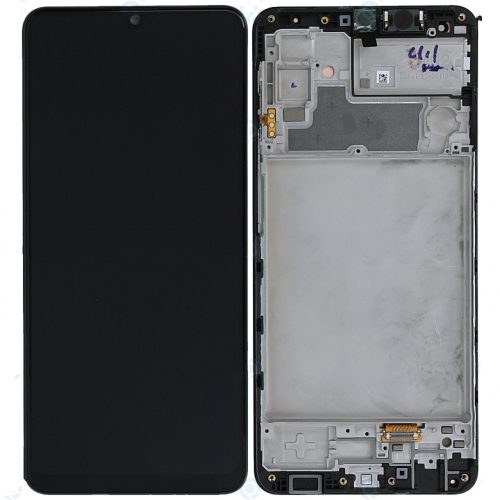 Samsung Galaxy M32 4G LCD kijelző, érintőpanel, kijelző kerettel, fekete, gyári, SM-M325F/DS