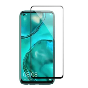   Huawei P40 Lite üvegfólia, tempered glass, előlapi, 9D, edzett, hajlított, fekete kerettel
