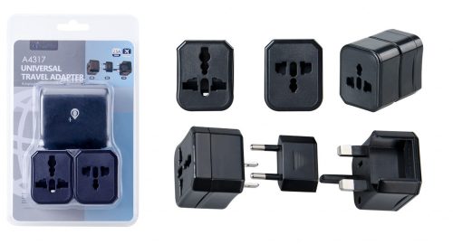 Hálózati töltőfej, adapter, EU/USA/UK, 2,4A, fekete, OnePlus A4317