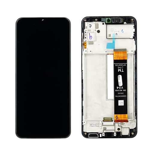 Samsung Galaxy M23 5G LCD kijelző, érintőpanel, kijelző kerettel, fekete, gyári, SM-M236B/DS