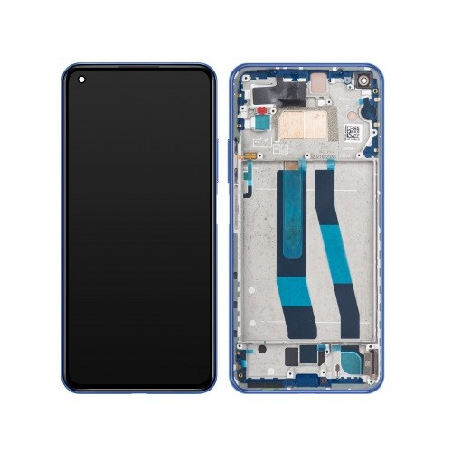 Xiaomi Mi 11 Lite 4G LCD kijelző, érintővel, kék kerettel, gyári